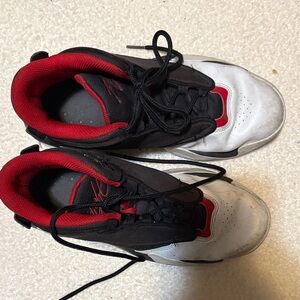 Nike Jordan Max Aura 4 Kids White and Red Athletic Shoes